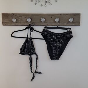 Victoria's Secret Black Polka Dot Bikini Set SZ XL